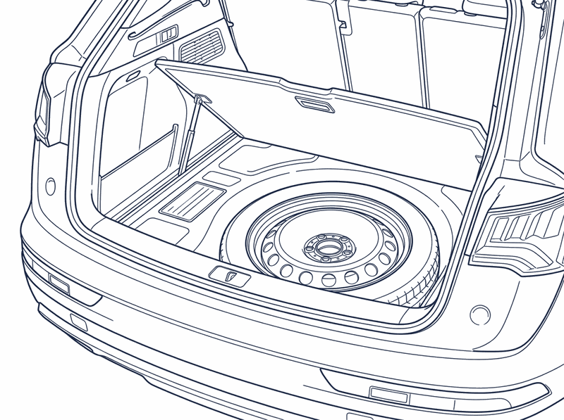 The vehicle data sticker under the lifted floor panel in the boot