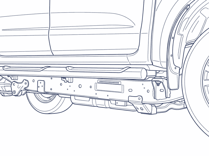 The VIN stamped into the chassis rail under the driver's front door
